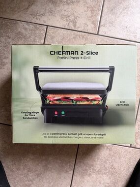 Chefman 2-Slice Panini Press & Grill - Black